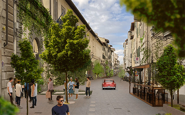 Rendering di via Palazzuolo