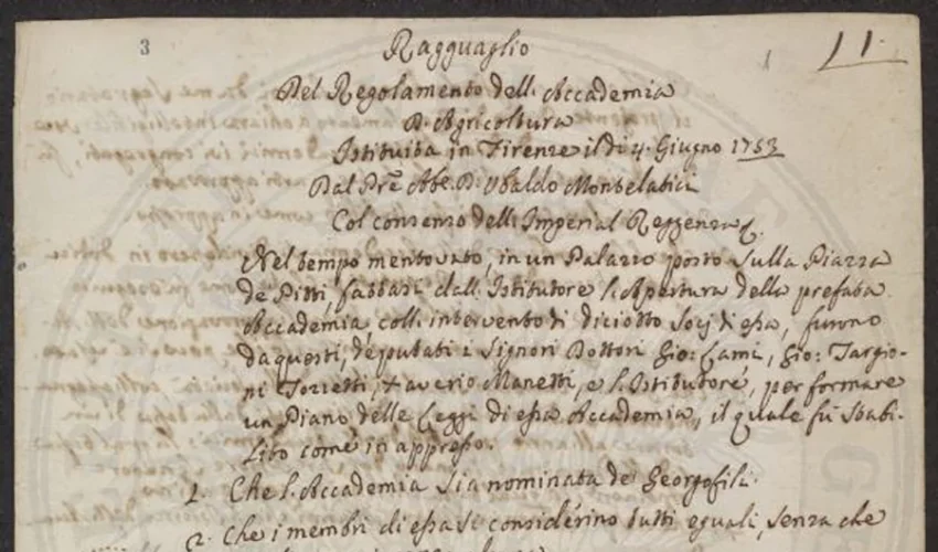 Digitalizzate oltre 200 mila immagini dell’Archivio storico dei Georgofili