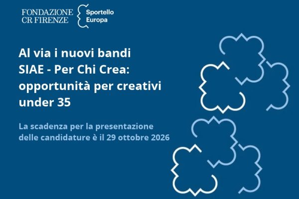 Un webinar dello Sportello Europa sui nuovi bandi SIAE per i giovani creativi under 35
