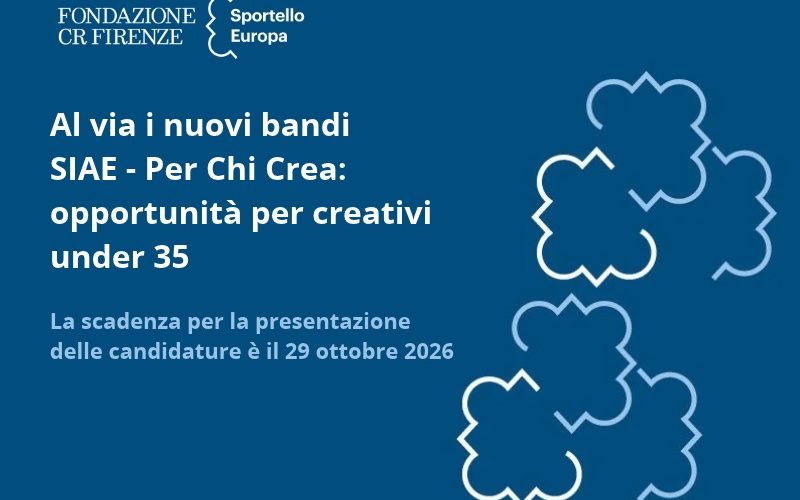 Un webinar dello Sportello Europa sui nuovi bandi SIAE per i giovani creativi under 35